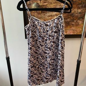 Floral, silky slip dress